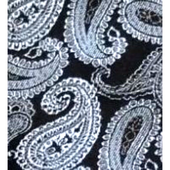 Neck Tie 100% Silk Light Blue Black Classic Paisley 60" Hand Sewn Vintage - Picture 2 of 5